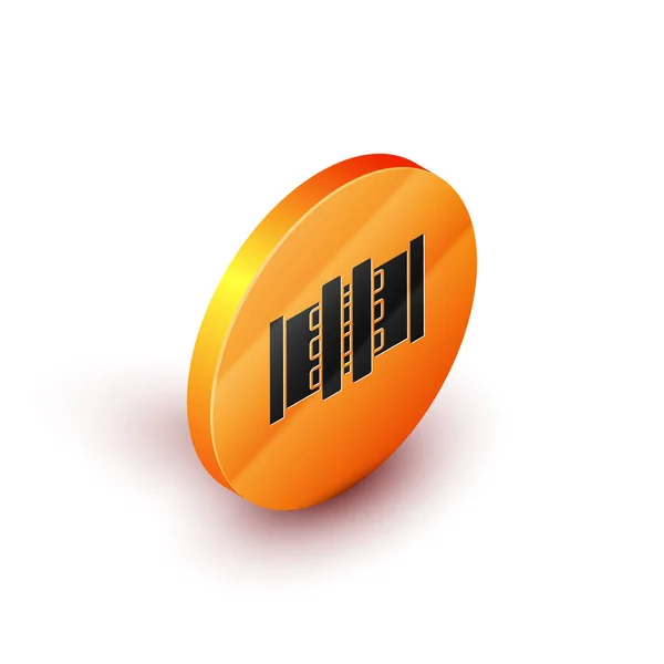 Isometrische Industrie Metallrohre Und Ventilsymbol Isoliert Auf Weißem Hintergrund Orange — Stockvektor