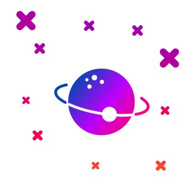 Renk Gezegeni simgesi beyaz arkaplanda izole edildi. Kademeli rastgele dinamik şekiller. Vektör İllüstrasyonu