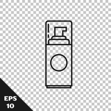 Black line Shaving gel foam icon isolated on transparent background. Shaving cream.  Vector Illustration
