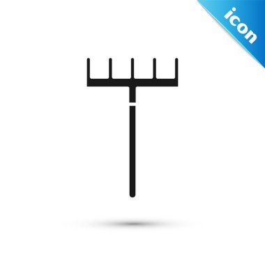 Siyah Bahçe komisyon simgesi beyaz arka plan üzerinde izole. Bahçecilik, tarım, tarım için bir araç. Yer kültivatör. Temizlik ekipmanları. Vektör İllüstrasyonu