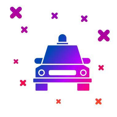 Beyaz arkaplanda izole edilmiş renkli taksi simgesi. Kademeli rastgele dinamik şekiller. Vektör İllüstrasyonu