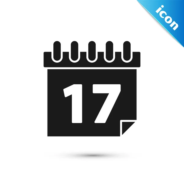 Saint Patrick noir avec icône de calendrier isolé sur fond blanc. Date 17 mars. Illustration vectorielle — Image vectorielle