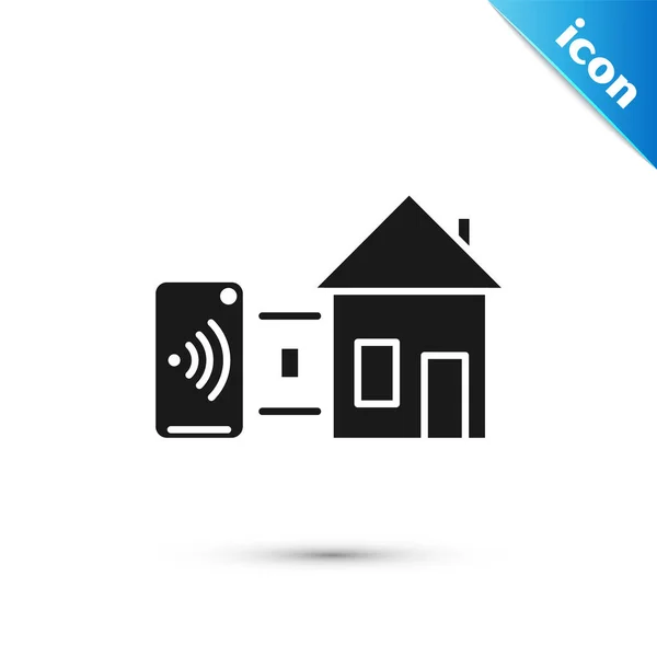 Icône Smart home noire isolée sur fond blanc. Télécommande. Illustration vectorielle — Image vectorielle