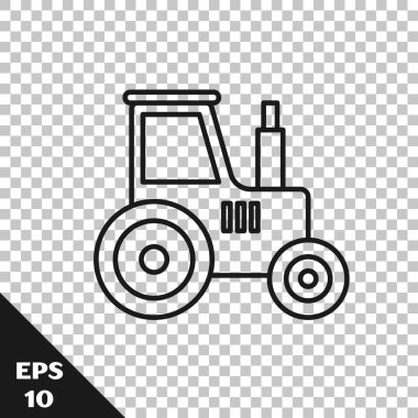 Siyah çizgi çekici simgesi şeffaf arkaplanda izole edildi. Vektör İllüstrasyonu