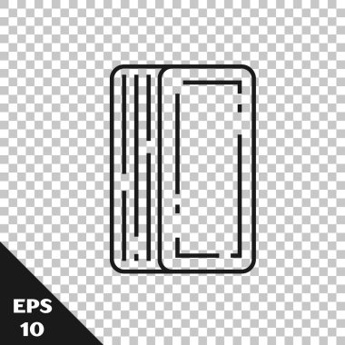 Saydam arkaplanda izole edilmiş siyah çizgi iskambil simgesi. Kumarhane kumarı. Vektör İllüstrasyonu