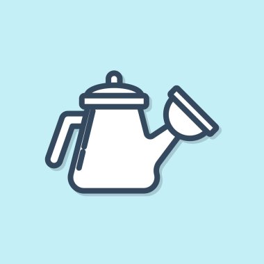 Mavi çizgi Sulama, mavi arka planda yalıtılmış simge olabilir. Sulama sembolü. Vektör İllüstrasyonu