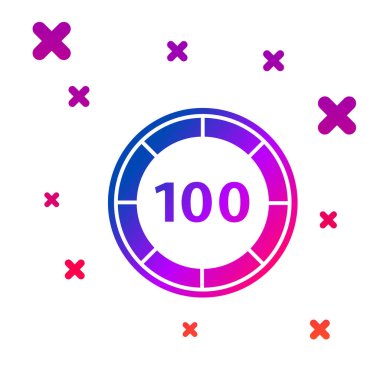 Renkli Kumarhane çipleri simgesi beyaz arkaplanda izole edildi. Kumarhane kumarı. Kademeli rastgele dinamik şekiller. Vektör İllüstrasyonu