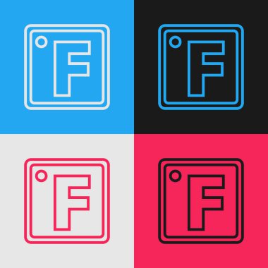 Renk çizgisi Fahrenheit simgesi renk arkaplanında izole edildi. Klasik tarzda çizim. Vektör İllüstrasyonu