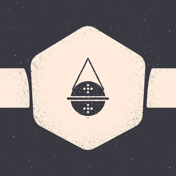 Ikona filtra do herbaty Grunge Ball izolowana na szarym tle. Monochromatyczny rysunek rocznika. Ilustracja wektora — Wektor stockowy