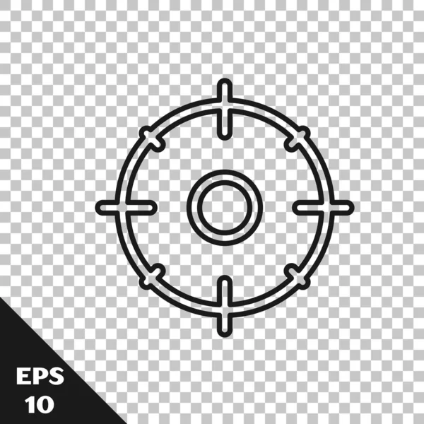 Black line Target sport for shooting competition icon isolated on transparent background. Clean target with numbers for shooting range or shooting.  Vector Illustration