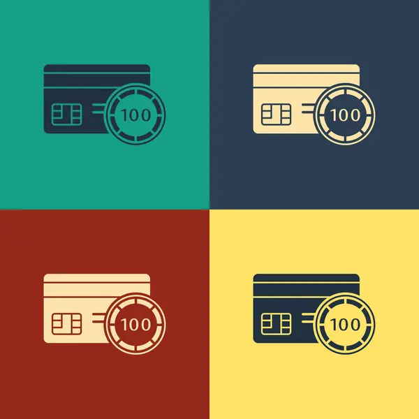 Color Icono Tarjeta Crédito Aislado Sobre Fondo Color Pago Línea — Vector de stock