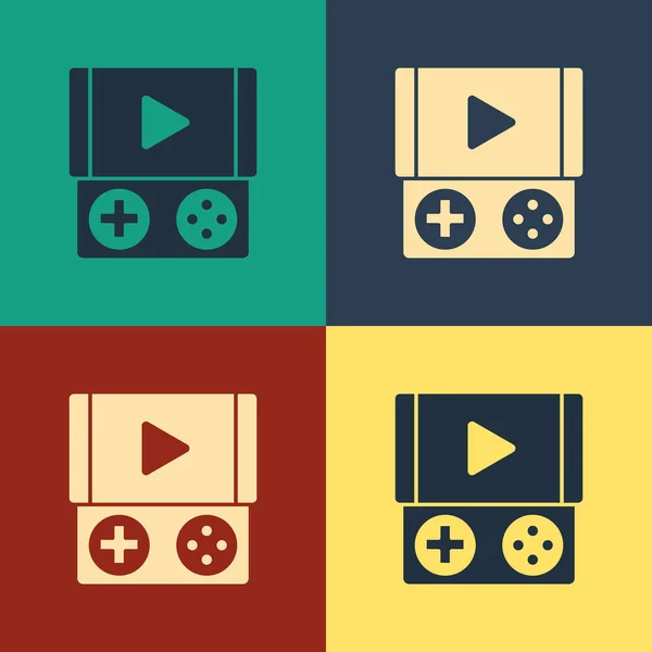 Цвет Портативный Видео Игры Иконка Консоли Изолированы Цветном Фоне Знак — стоковый вектор