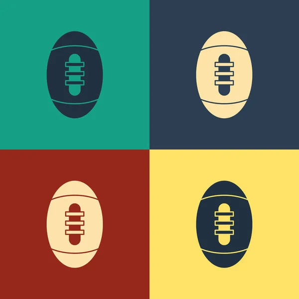 Farbe American Football Ball Symbol Isoliert Auf Farbigem Hintergrund Rugby — Stockvektor