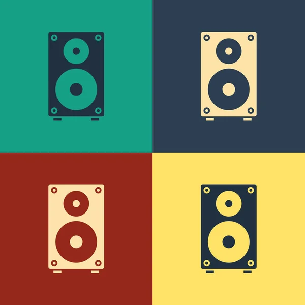 Farb Stereo Lautsprechersymbol Isoliert Auf Farbigem Hintergrund Soundsystem Lautsprecher Musik — Stockvektor