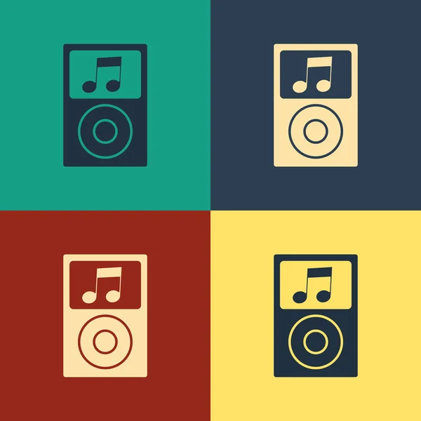 Color Icono Del Reproductor Música Aislado Sobre Fondo Color Dispositivo — Vector de stock