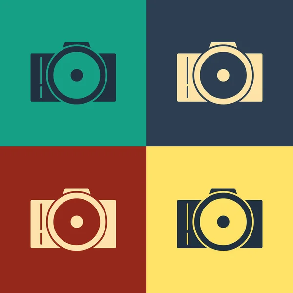Farbfoto Kamera Symbol Isoliert Auf Farbigem Hintergrund Foto Kamera Ikone — Stockvektor