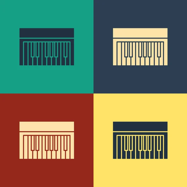 Icône Synthétiseur Musique Couleur Isolée Sur Fond Couleur Piano Électronique — Image vectorielle