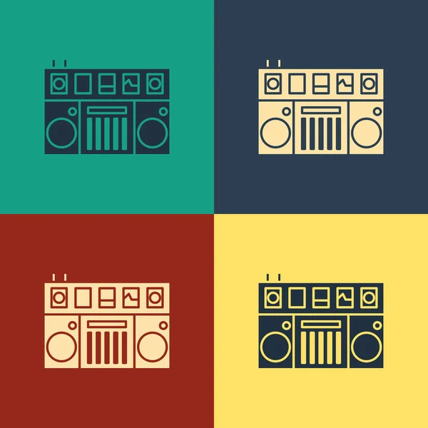Télécommande Couleur Pour Lire Mixer Des Icônes Musicales Isolées Sur — Image vectorielle