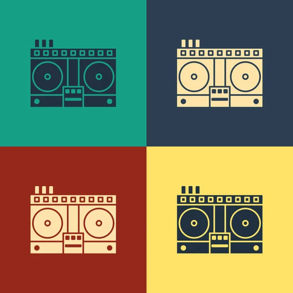 Color Remote Playing Mixing Music Icon Isolated Color Background Mixer — Stock Vector