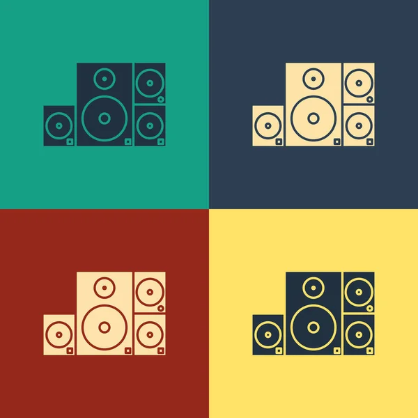 Color Stereo Speaker Icon Isolated Color Background Sound System Speakers — Stock Vector