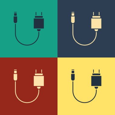 Renk arkaplanında renk şarj simgesi izole edildi. Klasik tarzda çizim. Vektör İllüstrasyonu