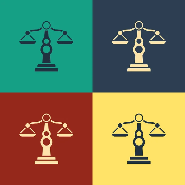 Escalas Color Justicia Icono Aislado Fondo Color Símbolo Del Tribunal — Vector de stock