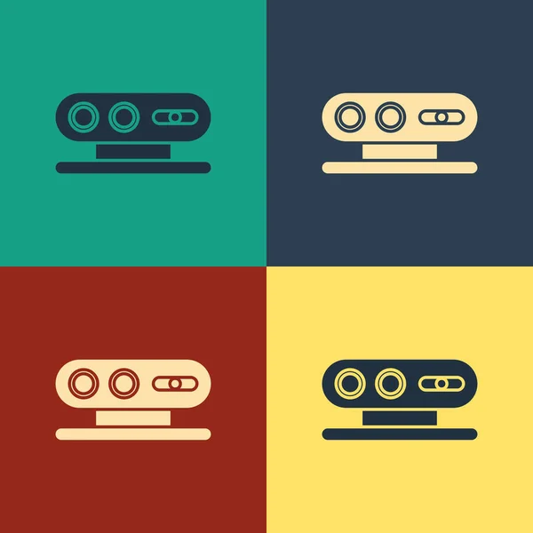 Color Scanning System Icon Isolated Color Background Vintage Style Drawing — ストックベクタ
