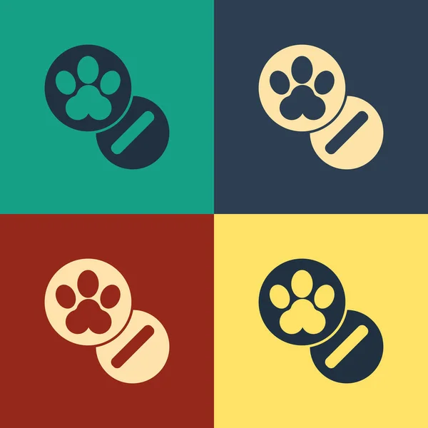Kleur Hond Pillen Pictogram Geïsoleerd Kleur Achtergrond Voorgeschreven Medicijnen Voor — Stockvector