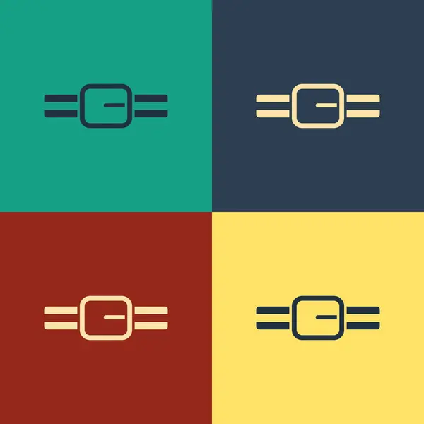 Collar Color Con Icono Etiqueta Nombre Aislado Fondo Color Suministros — Vector de stock
