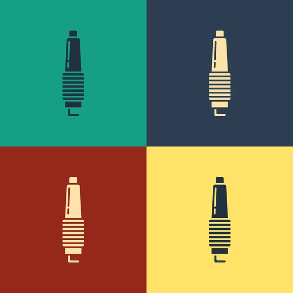 Color Car Spark Plug Icon Isolated Color Background Car Electric — Stock Vector