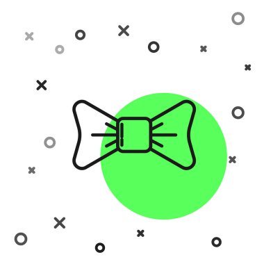 Beyaz arkaplanda siyah çizgi papyon simgesi izole edildi. Vektör İllüstrasyonu