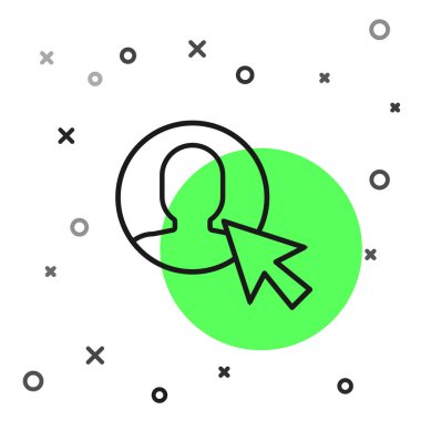 Siyah çizgi kullanıcısı beyaz arka planda izole edilmiş takım elbiseli adam simgesi. İş simgesi - kullanıcı profili simgesi. Erkek kullanıcı işareti. Vektör İllüstrasyonu