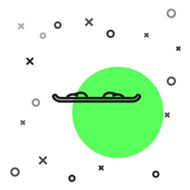 Siyah çizgi Snowboard simgesi beyaz arkaplanda izole edildi. Snowboard tahtası ikonu. Olağanüstü bir spor. Spor malzemeleri. Vektör İllüstrasyonu