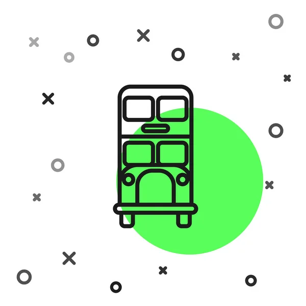 Блек Лайн Автобусна Ікона Подвійна Декер Ізольована Білому Тлі Лондонський — стоковий вектор