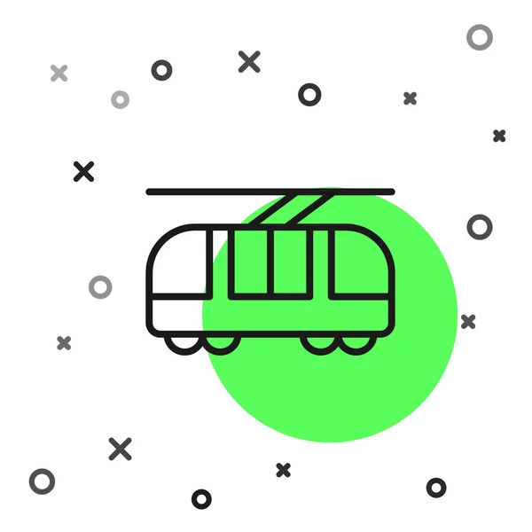 Залізничний Трамвай Залізнична Ікона Ізольовані Білому Тлі Символ Громадського Транспорту — стоковий вектор