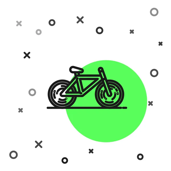 Schwarze Linie Fahrradsymbol Isoliert Auf Weißem Hintergrund Radrennen Extremsport Sportgeräte — Stockvektor