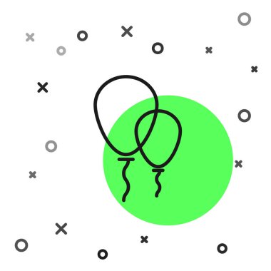 Beyaz arka planda yalıtılmış şerit simgesi olan siyah çizgi Balonlar. Vektör İllüstrasyonu