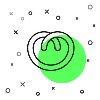 Siyah çizgi simge beyaz arkaplanda izole edildi. Alman konforlu yemek hamur işi. Oktoberfest festivali. Vektör İllüstrasyonu