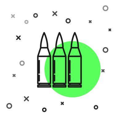 Siyah çizgi kurşun ikonu beyaz arkaplanda izole edildi. Vektör İllüstrasyonu