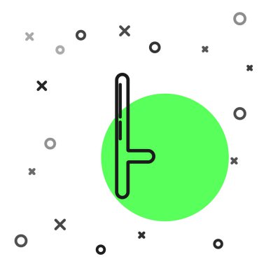 Siyah çizgi polis kauçuk çubuk simgesi beyaz arka planda izole edildi. Kauçuk copu. Polis yarasası. Polis ekipmanları. Vektör İllüstrasyonu