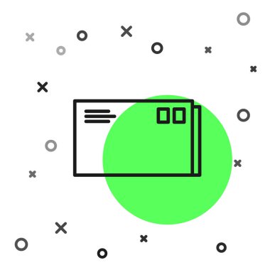 Siyah çizgi Zarf simgesi beyaz arkaplanda izole edildi. E- posta mektup sembolü. Vektör İllüstrasyonu