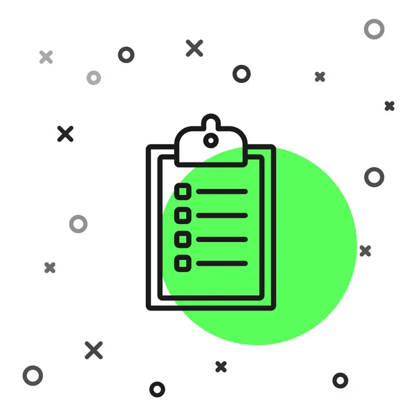 Schwarze Linie Überprüfung Der Lieferliste Zwischenablage Symbol Isoliert Auf Weißem — Stockvektor