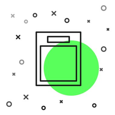 Beyaz arkaplanda siyah çizgi boş form simgesi izole edildi. Dosya simgesi. Kontrol listesi simgesi. İş konsepti. Vektör İllüstrasyonu