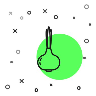 Siyah çizgi Onion simgesi beyaz arkaplanda izole edildi. Vektör İllüstrasyonu