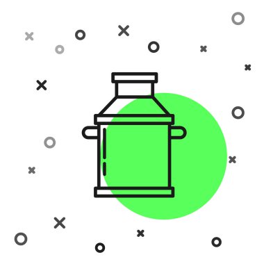 Siyah çizgi kutu süt ikonu için beyaz arka planda izole edilmiş. Vektör İllüstrasyonu