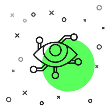 Siyah çizgi Sanal gerçeklik simgesi beyaz arkaplanda izole edildi. Vektör İllüstrasyonu