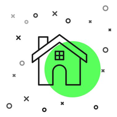 Beyaz arka planda siyah çizgi ev simgesi izole edildi. Ev sembolü. Vektör İllüstrasyonu