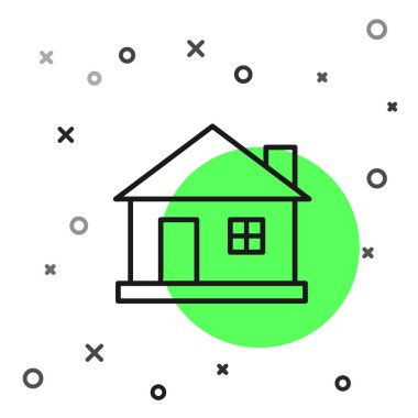 Beyaz arka planda siyah çizgi ev simgesi izole edildi. Ev sembolü. Vektör İllüstrasyonu