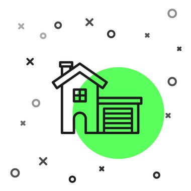 Beyaz arka planda siyah çizgi ev simgesi izole edildi. Ev sembolü. Vektör İllüstrasyonu