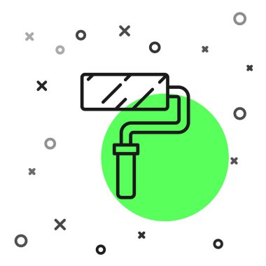 Beyaz arkaplanda siyah çizgi boyalı fırça ikonu izole edildi. Vektör İllüstrasyonu